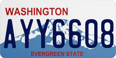 WA license plate AYY6608