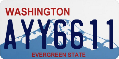 WA license plate AYY6611