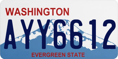 WA license plate AYY6612