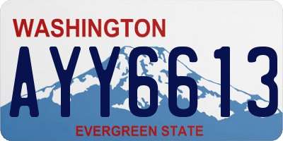 WA license plate AYY6613