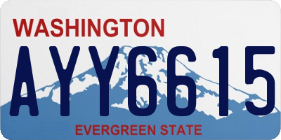 WA license plate AYY6615