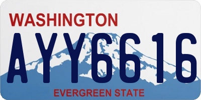 WA license plate AYY6616