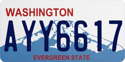 WA license plate AYY6617