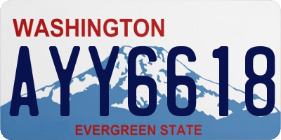 WA license plate AYY6618