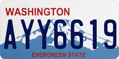 WA license plate AYY6619