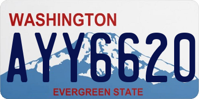 WA license plate AYY6620