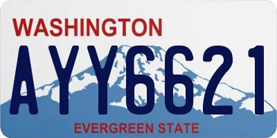 WA license plate AYY6621