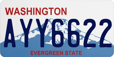 WA license plate AYY6622