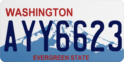 WA license plate AYY6623