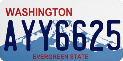 WA license plate AYY6625