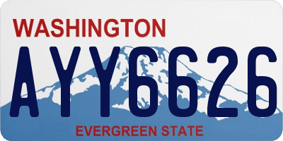 WA license plate AYY6626