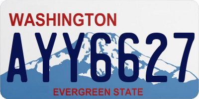 WA license plate AYY6627