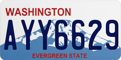 WA license plate AYY6629