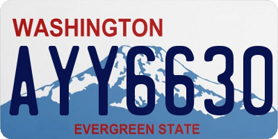 WA license plate AYY6630