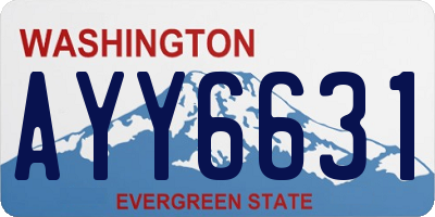 WA license plate AYY6631