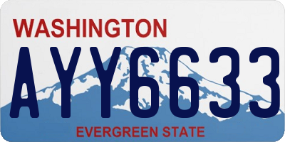 WA license plate AYY6633