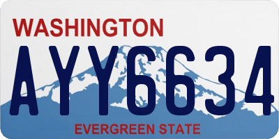 WA license plate AYY6634