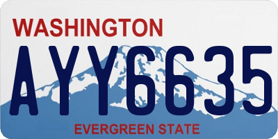 WA license plate AYY6635