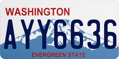 WA license plate AYY6636