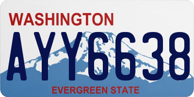 WA license plate AYY6638