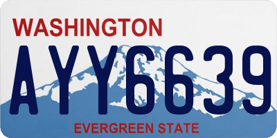 WA license plate AYY6639