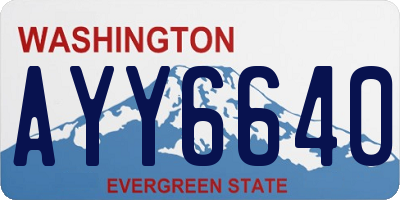 WA license plate AYY6640