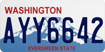 WA license plate AYY6642