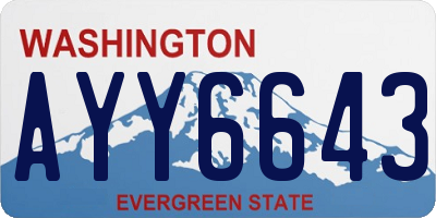 WA license plate AYY6643