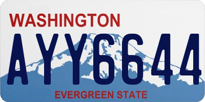 WA license plate AYY6644