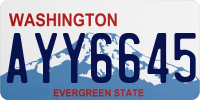 WA license plate AYY6645