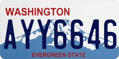 WA license plate AYY6646