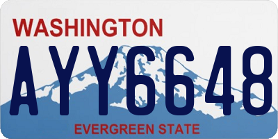 WA license plate AYY6648