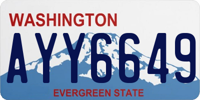 WA license plate AYY6649