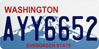 WA license plate AYY6652