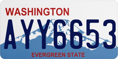 WA license plate AYY6653