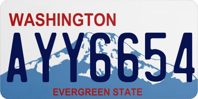 WA license plate AYY6654