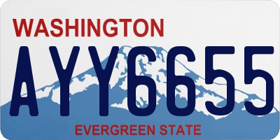 WA license plate AYY6655