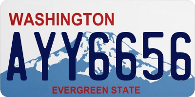 WA license plate AYY6656