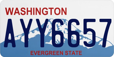 WA license plate AYY6657