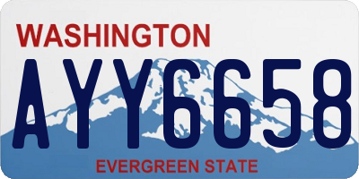 WA license plate AYY6658