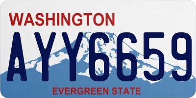 WA license plate AYY6659