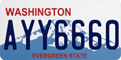 WA license plate AYY6660