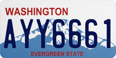 WA license plate AYY6661