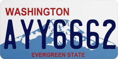 WA license plate AYY6662