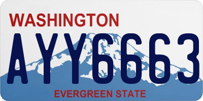 WA license plate AYY6663