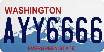 WA license plate AYY6666