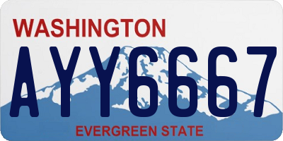 WA license plate AYY6667