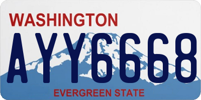 WA license plate AYY6668