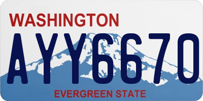 WA license plate AYY6670