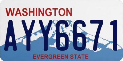 WA license plate AYY6671